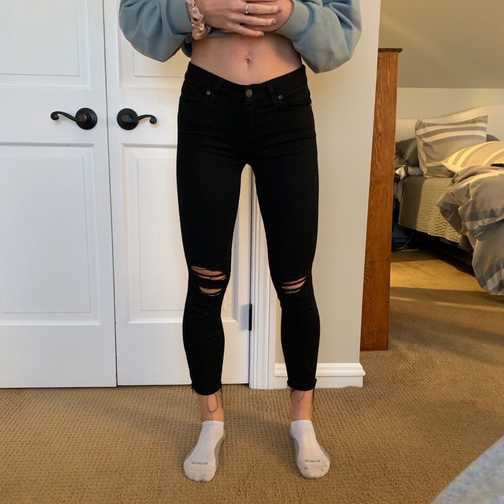 Paige Black Distressed Jeans
